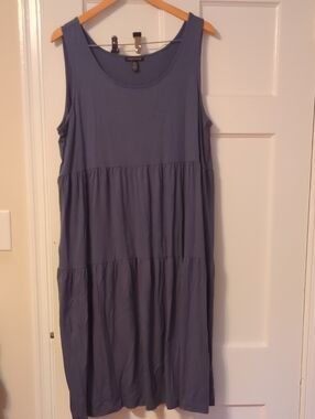 Eileen Fisher Tiered Blue Dress
